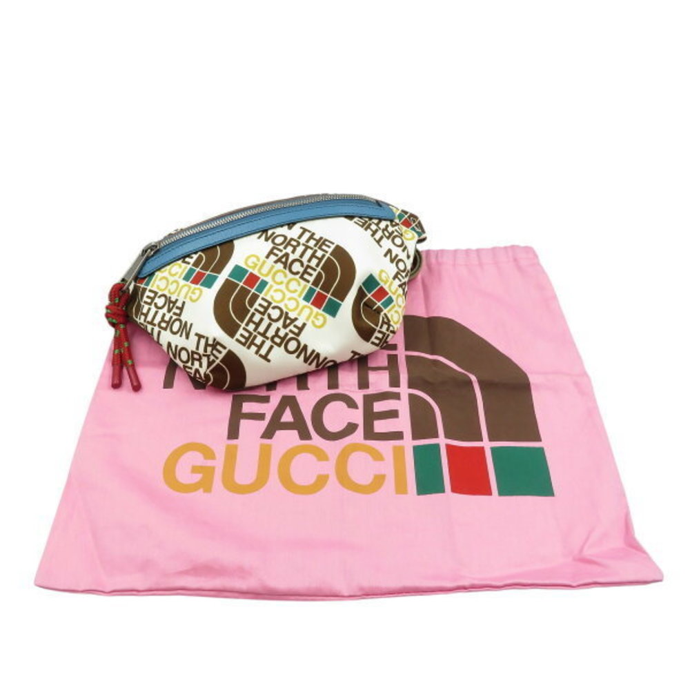 Gucci White Nylon Face Bag Multicolor North Body View 3